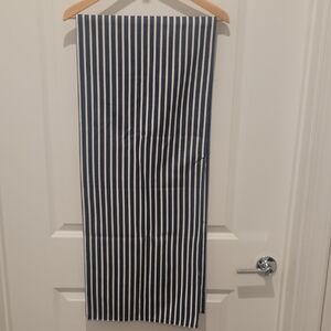 Striped Navy & White Table Runner